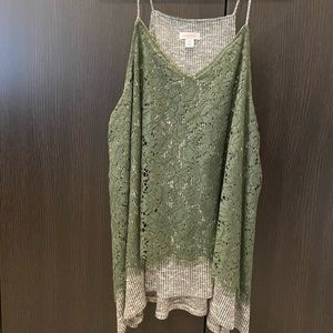 Lace army green tank